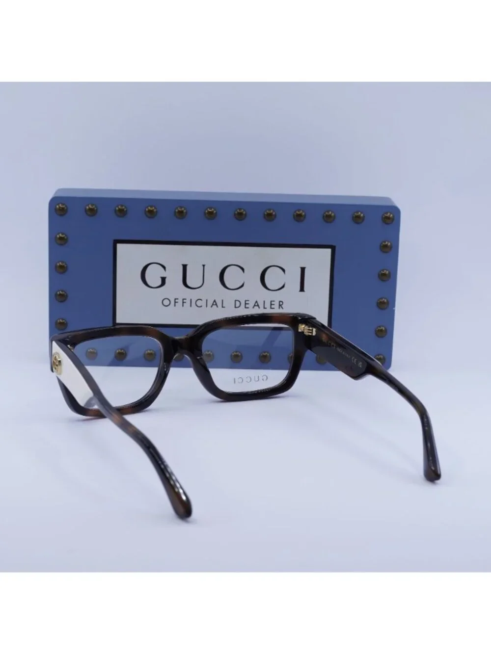 Gucci GG1666O 007 Square Eyeglasses 53mm - Havana with White
